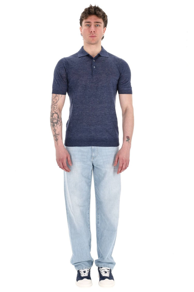 Barba Melange Pure Linen Polo