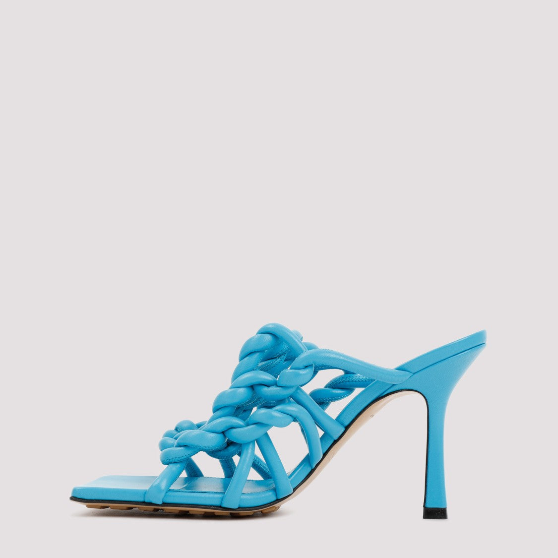 Bottega Veneta Blue Leather Stretch Twist Mule