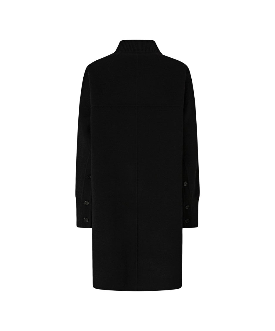 Pinko Wool Coat With High Ribbed Collar