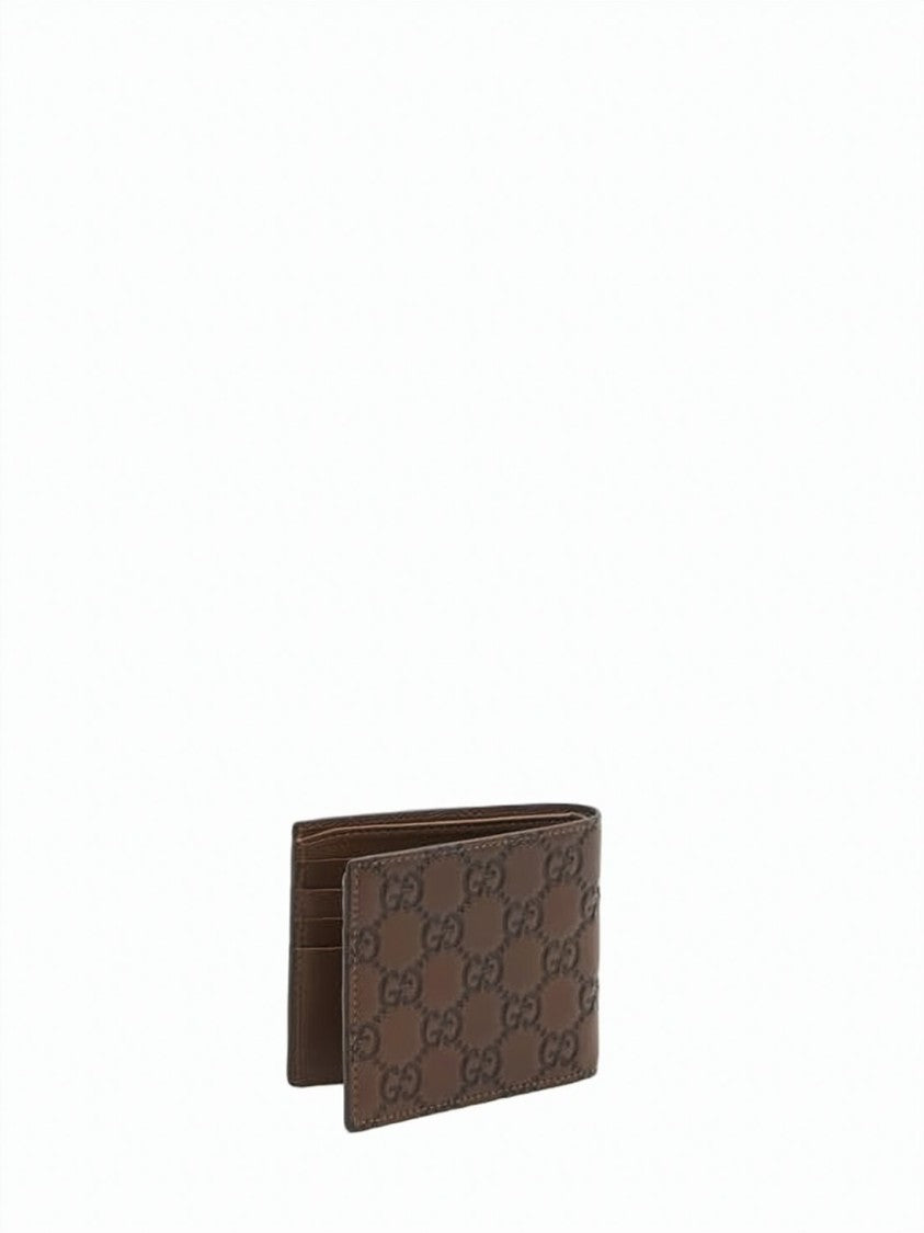 Gucci Bifold Wallet With Interlocking Double G Embossing And Slim Profile
