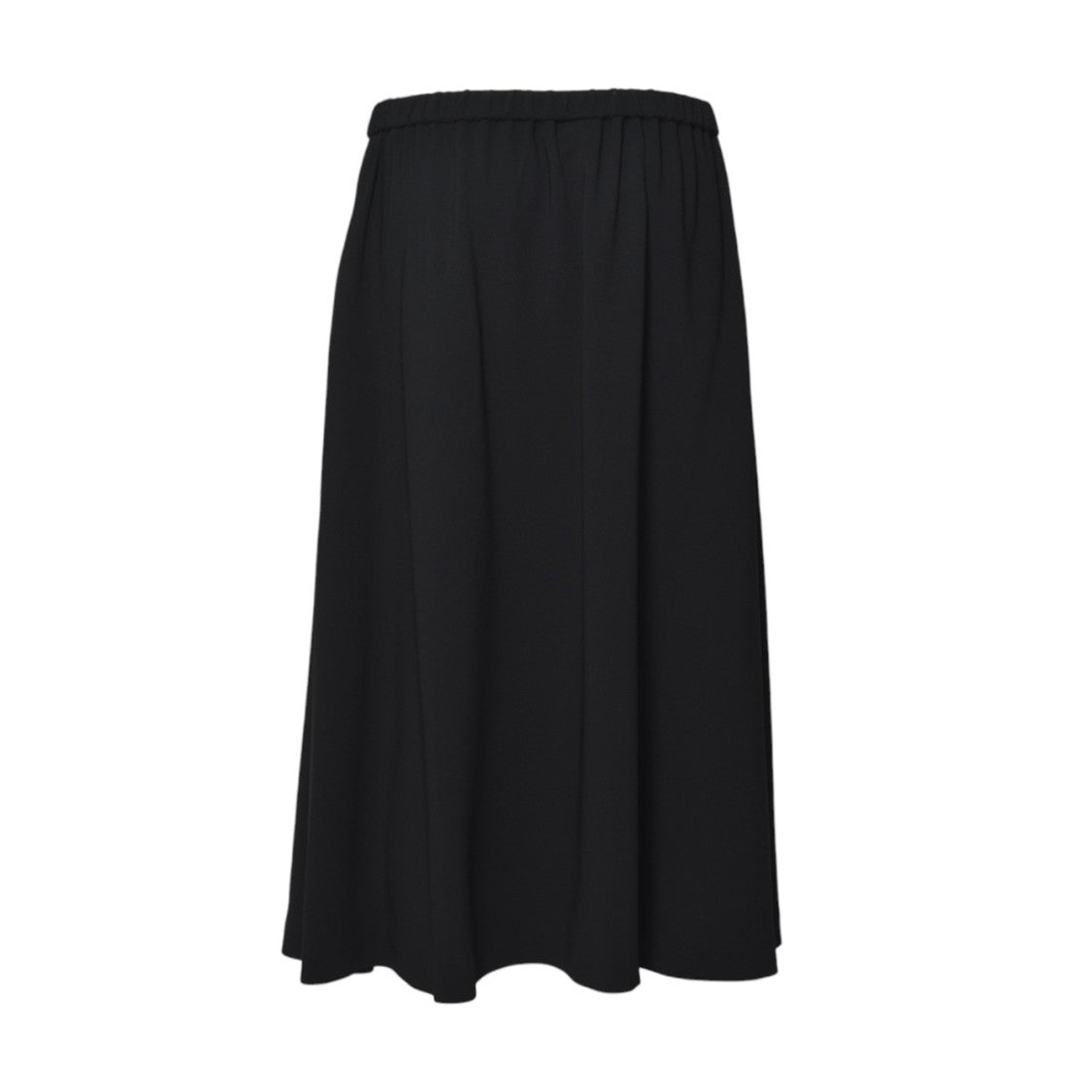 Aspesi Black Crepe Midi Skirt