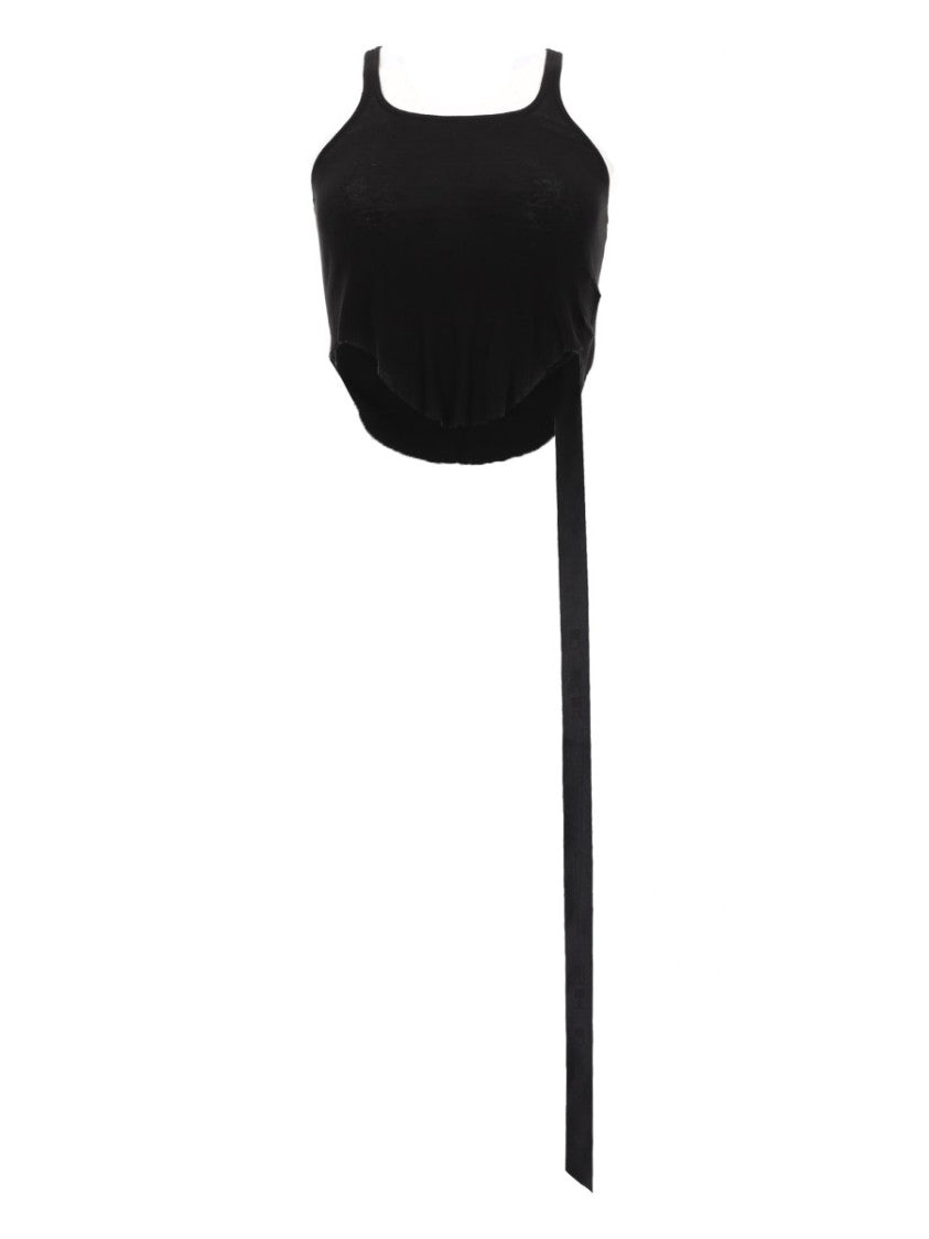 Drkshdw By Rick Owens Neutrals Scoop Neck Long Fabric Tie Tank Top