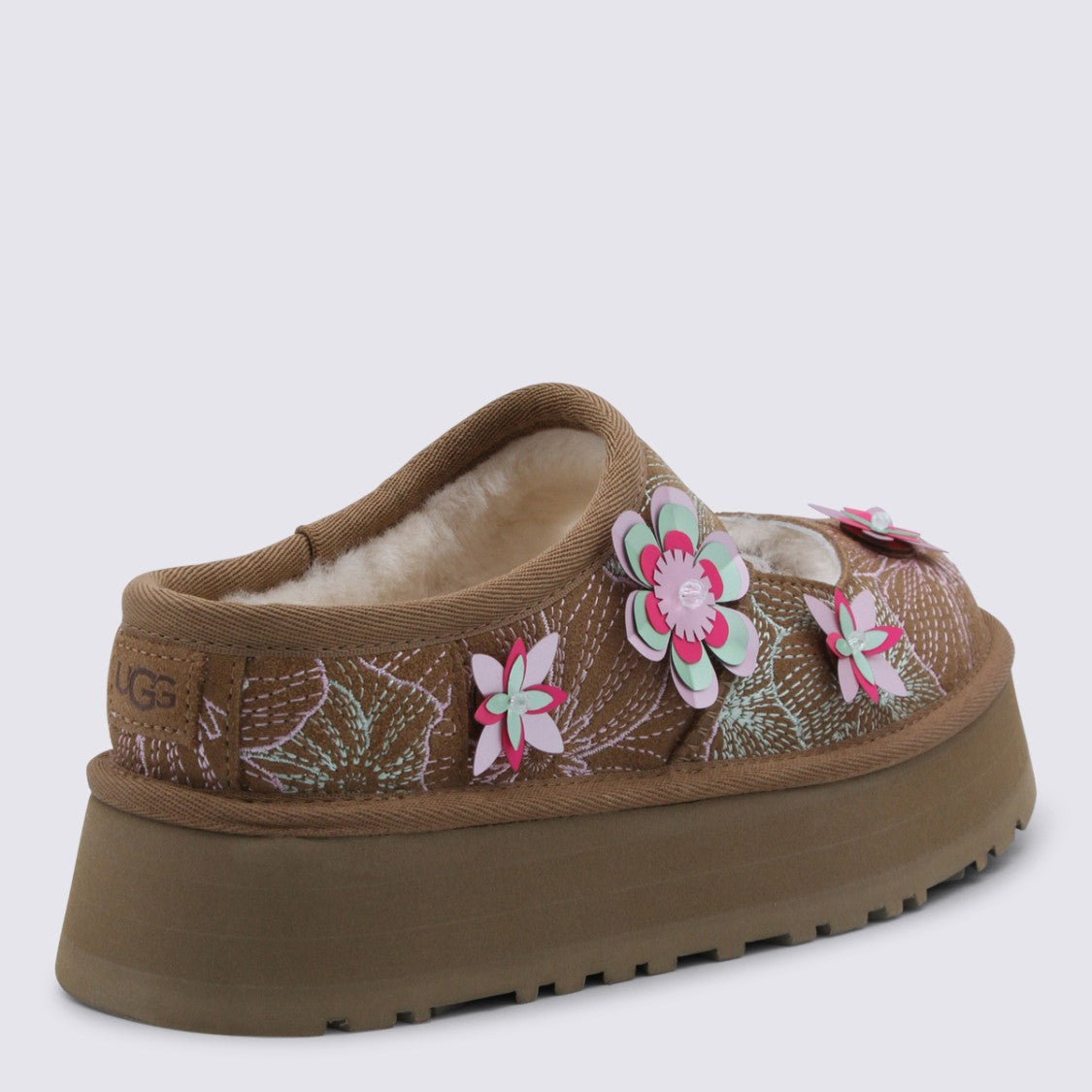 Ugg Intricately Embroidered Platform Flats With Plush Interior