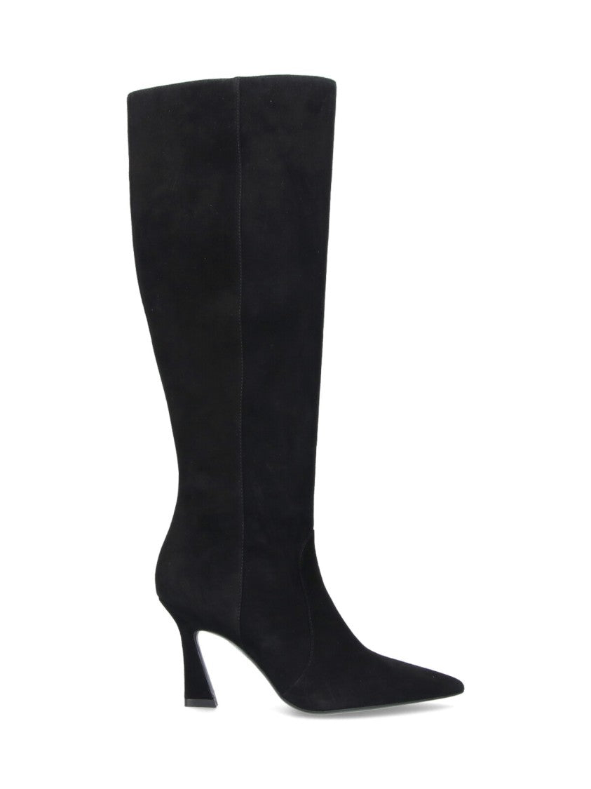 Stuart Weitzman Knee-High Boots With Pointed Toe And Curved Heel