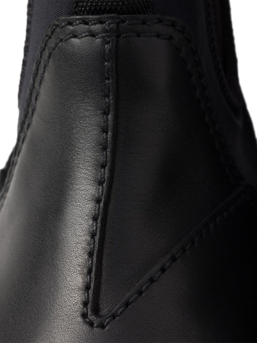 Prada Black Brixxen Leather Chelsea Boots