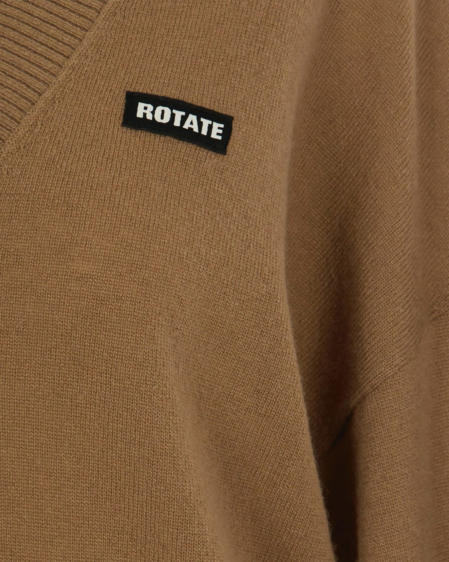 Rotate Brown V-Neck Sweater