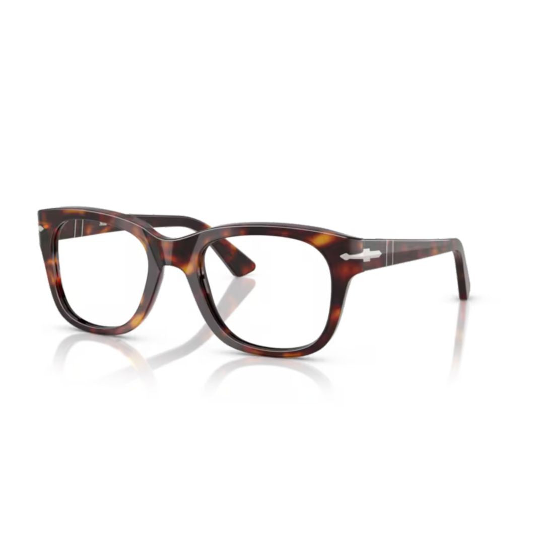 Persol 0Po3372v Classic Square Acetate Eyeglasses With Tortoiseshell Pattern