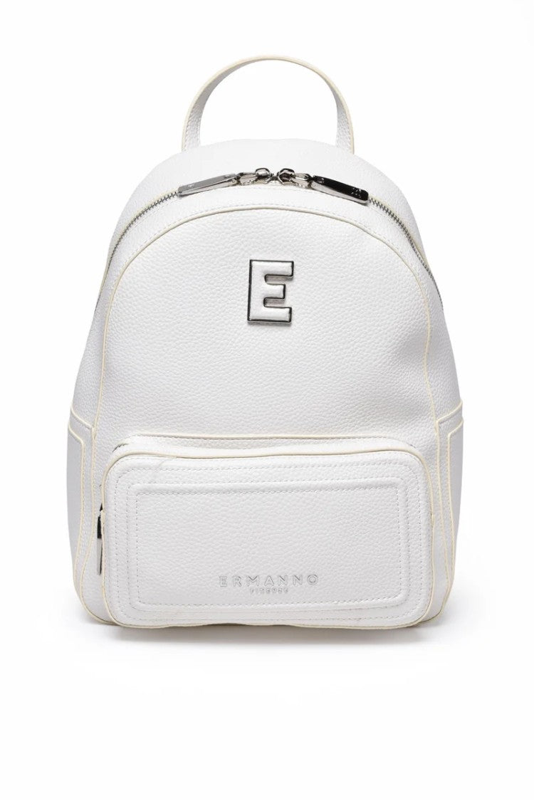 Ermanno Firenze White Polyurethane Backpack