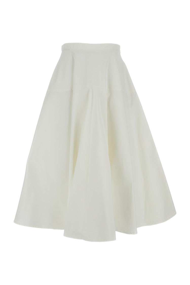 Mantù White Classic Silhouette Skirt With Smooth Texture
