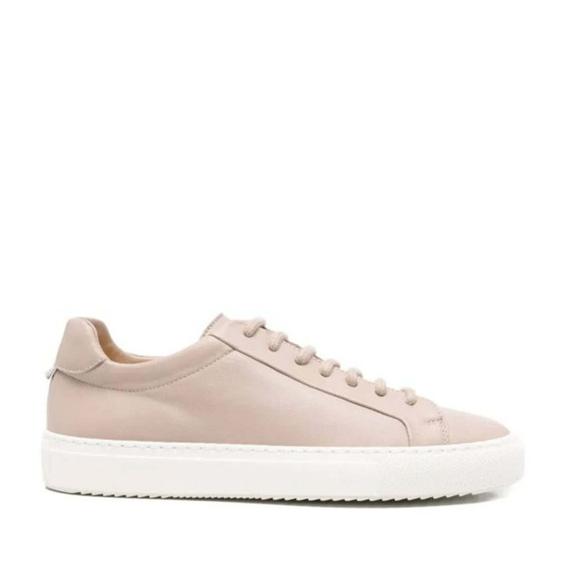 Doucal's Beige Minimalist Leather Sneakers