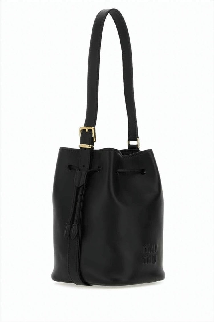 Miu Miu Structured Bucket Shoulder Bag In Smooth Calf Leather