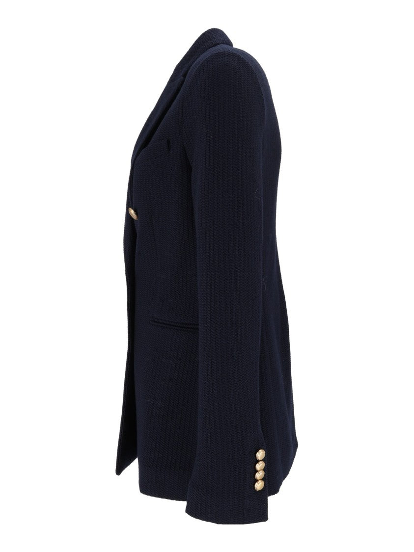 Circolo 1901 Double-Breasted Metallic Button Blazer
