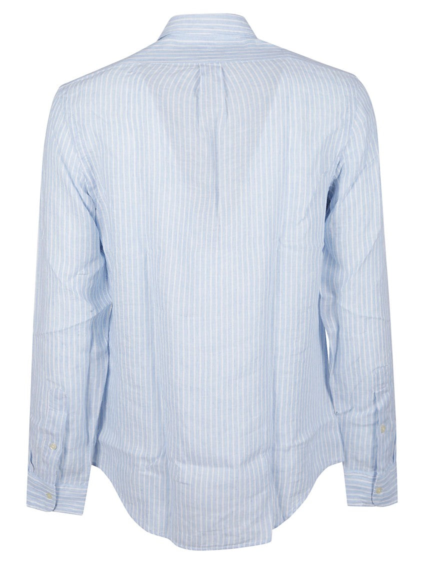 Polo Ralph Lauren Blue Striped Long-Sleeve Linen Shirt