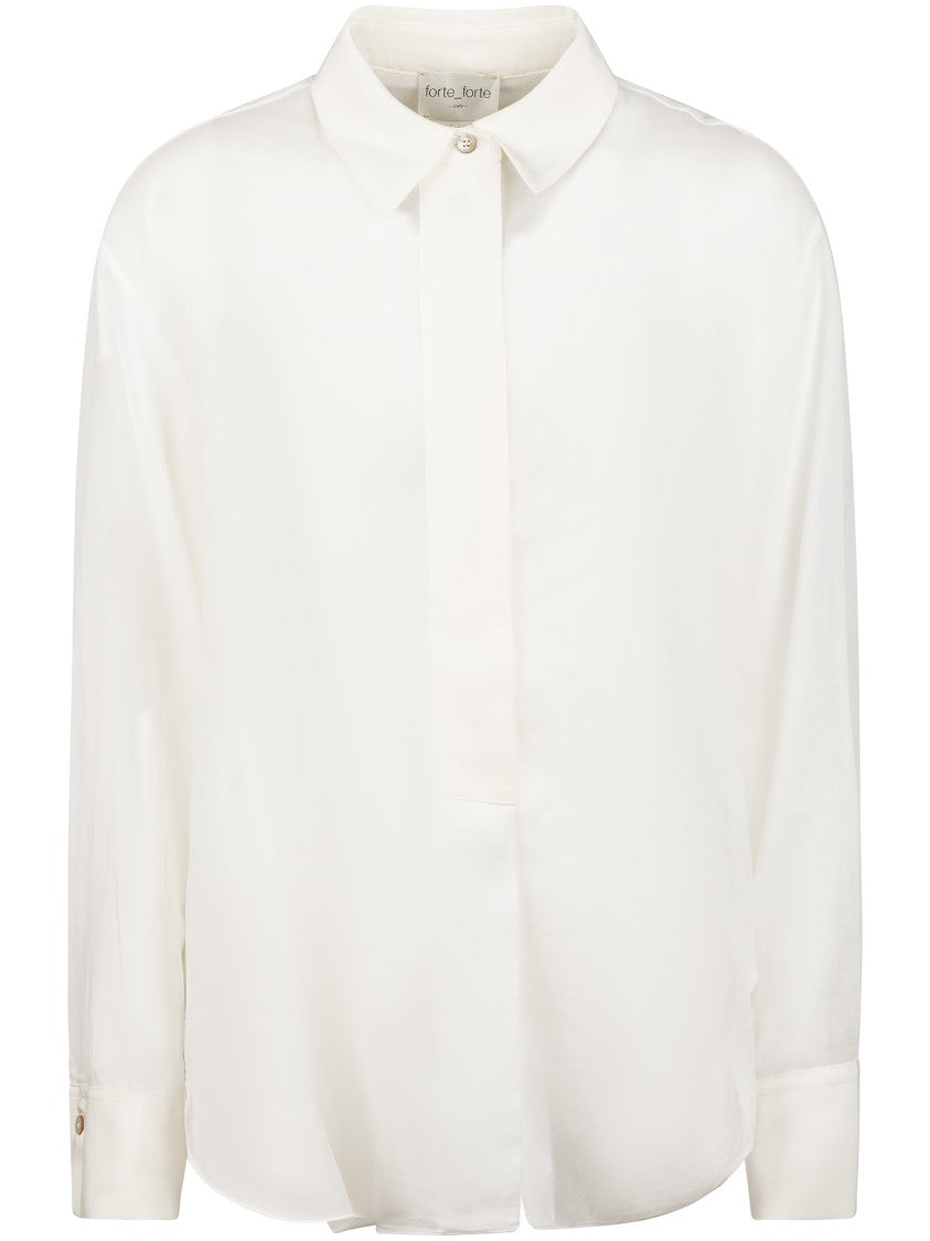 Forte Forte Crepe De Chine Shirt With Classic Collar