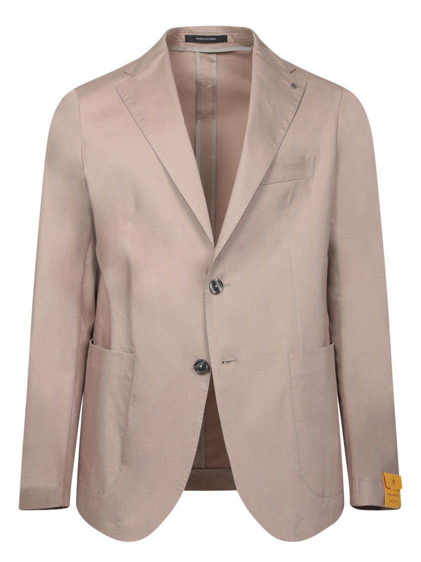Tagliatore Beige Tailored Suit With Notch Lapels
