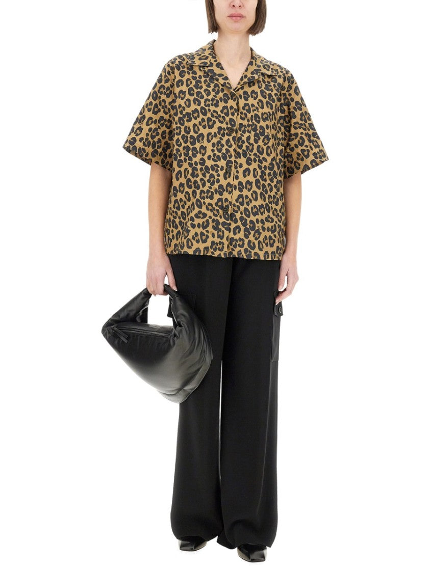 Aspesi Animal Print Short Sleeve Top