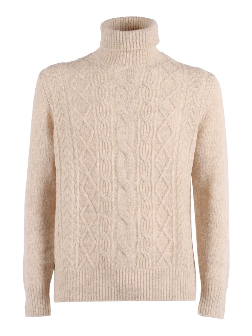Ballantyne Fine Knit High-Neck Pullover With Ribbed Details