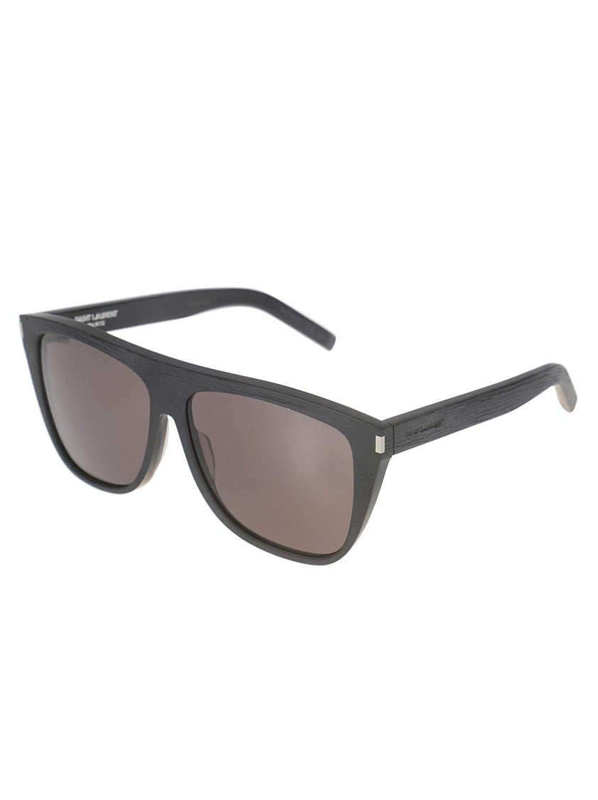 Saint Laurent Rectangular Acetate Sunglasses With Polished Finish