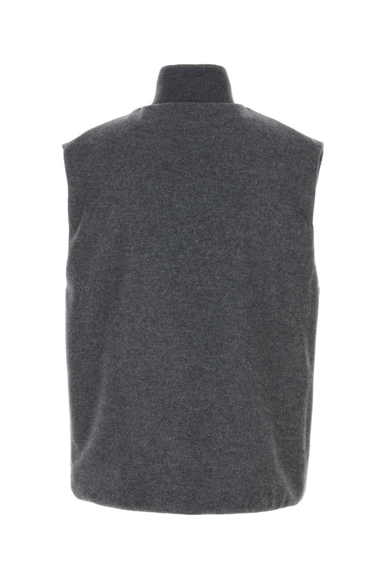 Jil Sander Dark Grey Wool Sleeveless Jacket