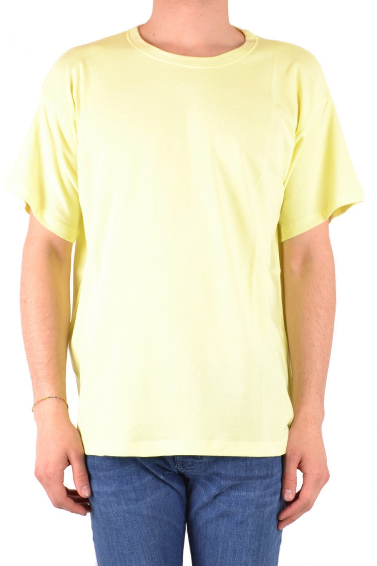 Laneus Yellow Relaxed Fit Cotton T-Shirt