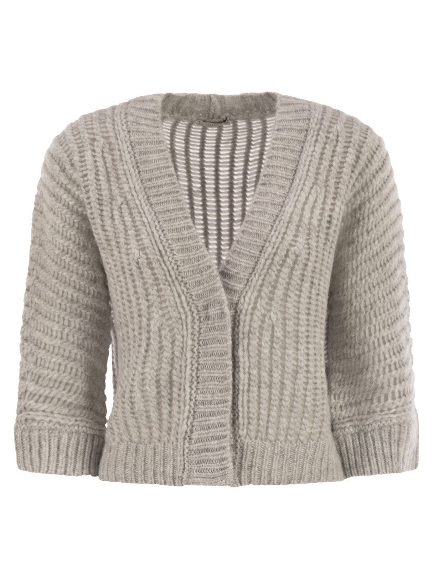 Peserico Wool And Alpaca Mesh Cardigan