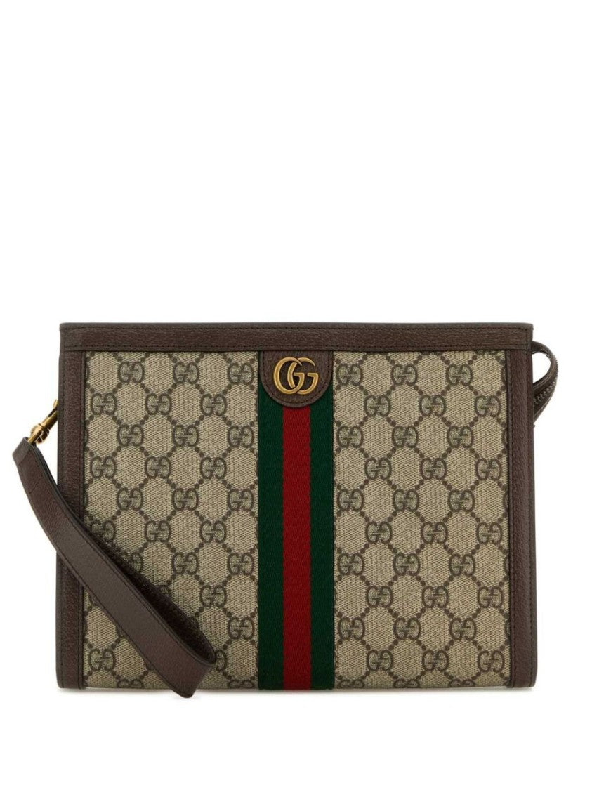 Gucci Beige Ophidia Medium Supreme Web Pouch
