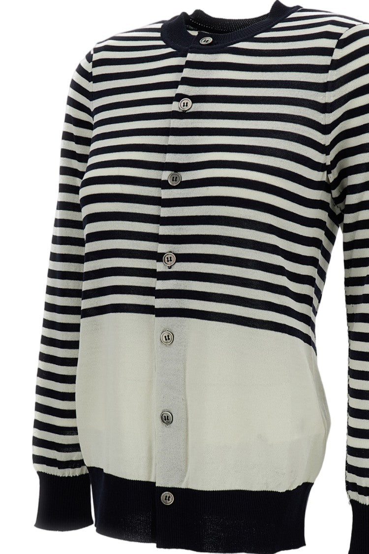 Junya Watanabe Round Neck Striped Cardigan