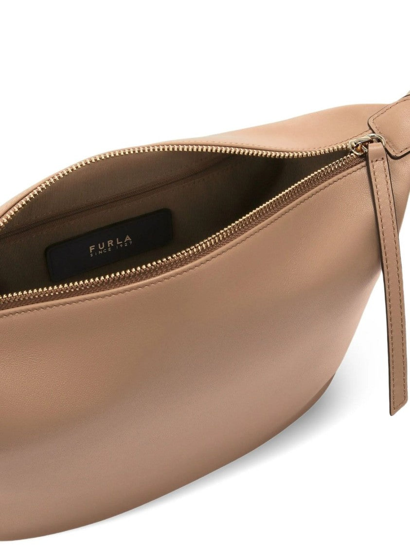 Furla Structured Leather Bag With Versatile Carrying Options