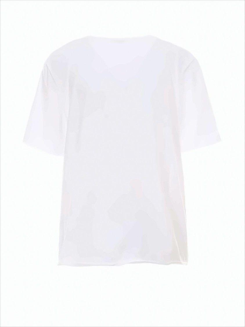 Saint Laurent White Cotton Saint Laurent T-Shirt With Bold Heart Graphic