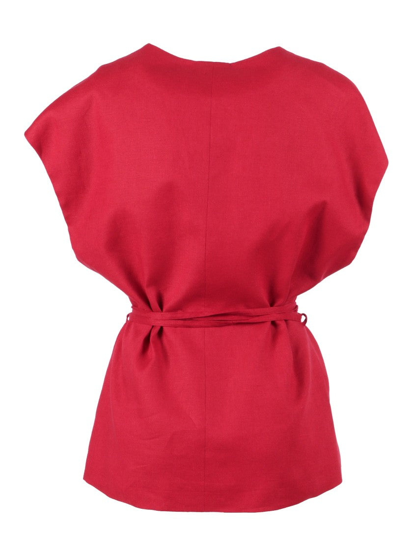 Clips Lino Wrap V Neck Short Sleeve Shirt