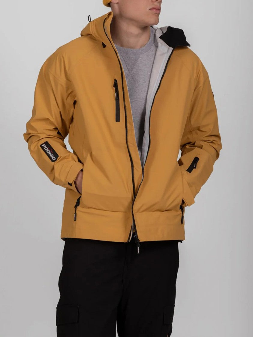 Podhio Mustard Yellow Guscio Tre Strati Polyester Jacket