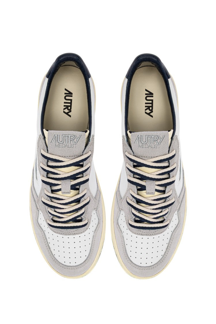 Autry White Grey Medalist Suede Sneakers
