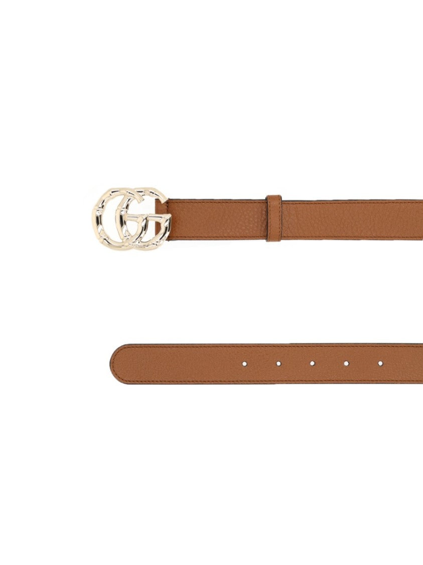 Gucci Gg Marmont Slim Brown Leather Belt