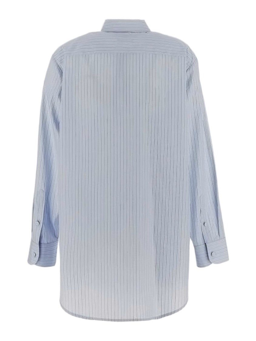 Gucci Light Blue Striped Cotton Button-Up Shirt