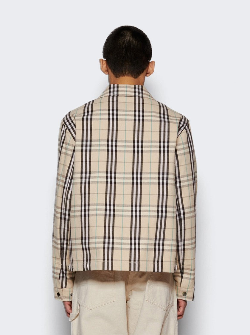 Burberry Check Cotton Harrington Jacket Husk