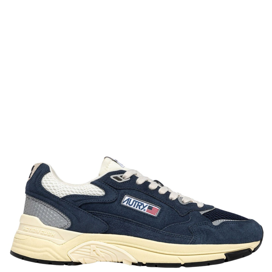 Autry Navy Blue Leather And Mesh Sneakers