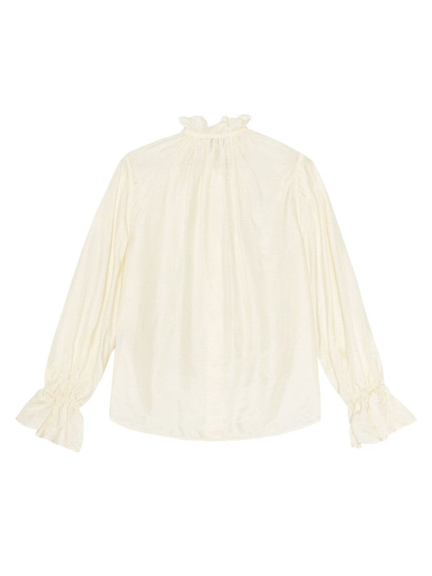 Ganni White Shirt With Delicate Bow