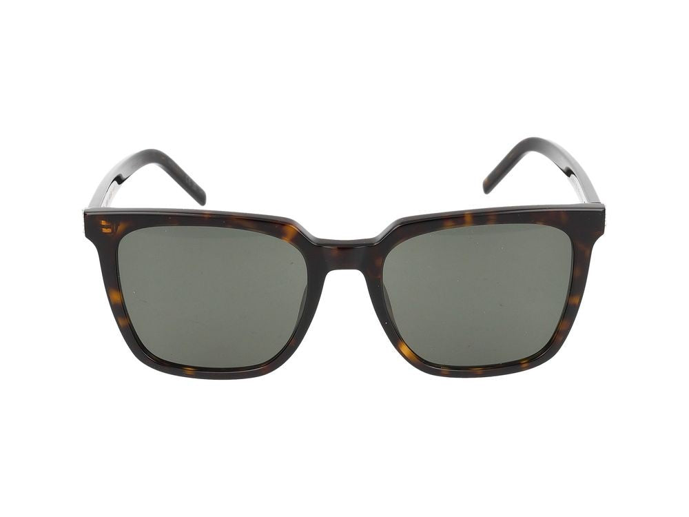 Saint Laurent Havana Grey-Tinted Lenses Bold Square Sunglasses