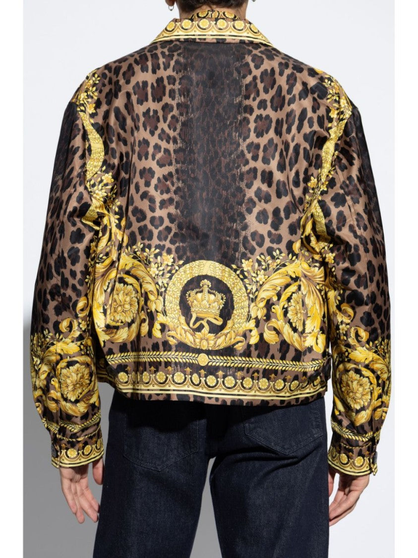 Versace Barocco-Leopard Print Jacket