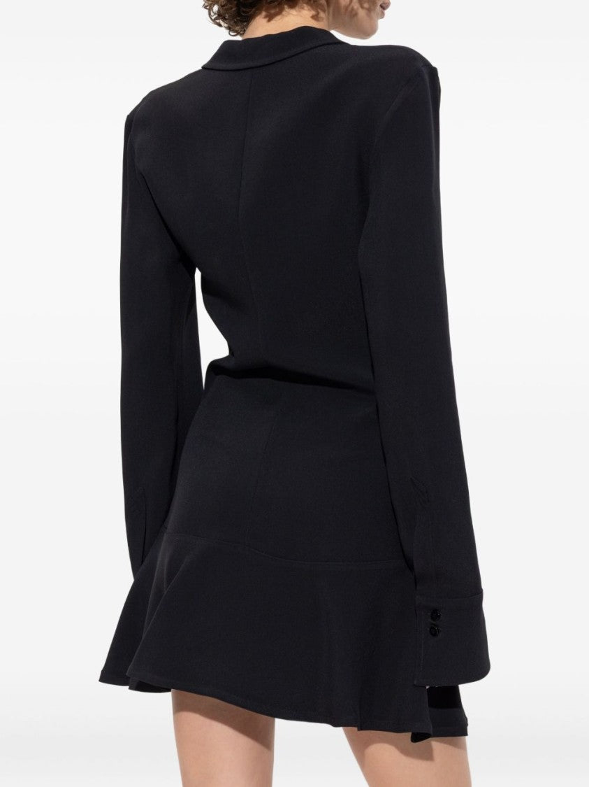 The Attico Long-Sleeved Black Cady Mini Dress