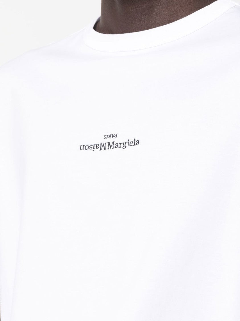 Maison Margiela White Crew Neck Short-Sleeve T-Shirt With Subtle Logo