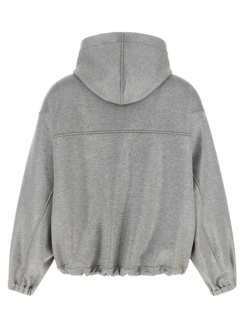 Brunello Cucinelli 'Shiny Zipper Pull' Hooded Bomber Jacket
