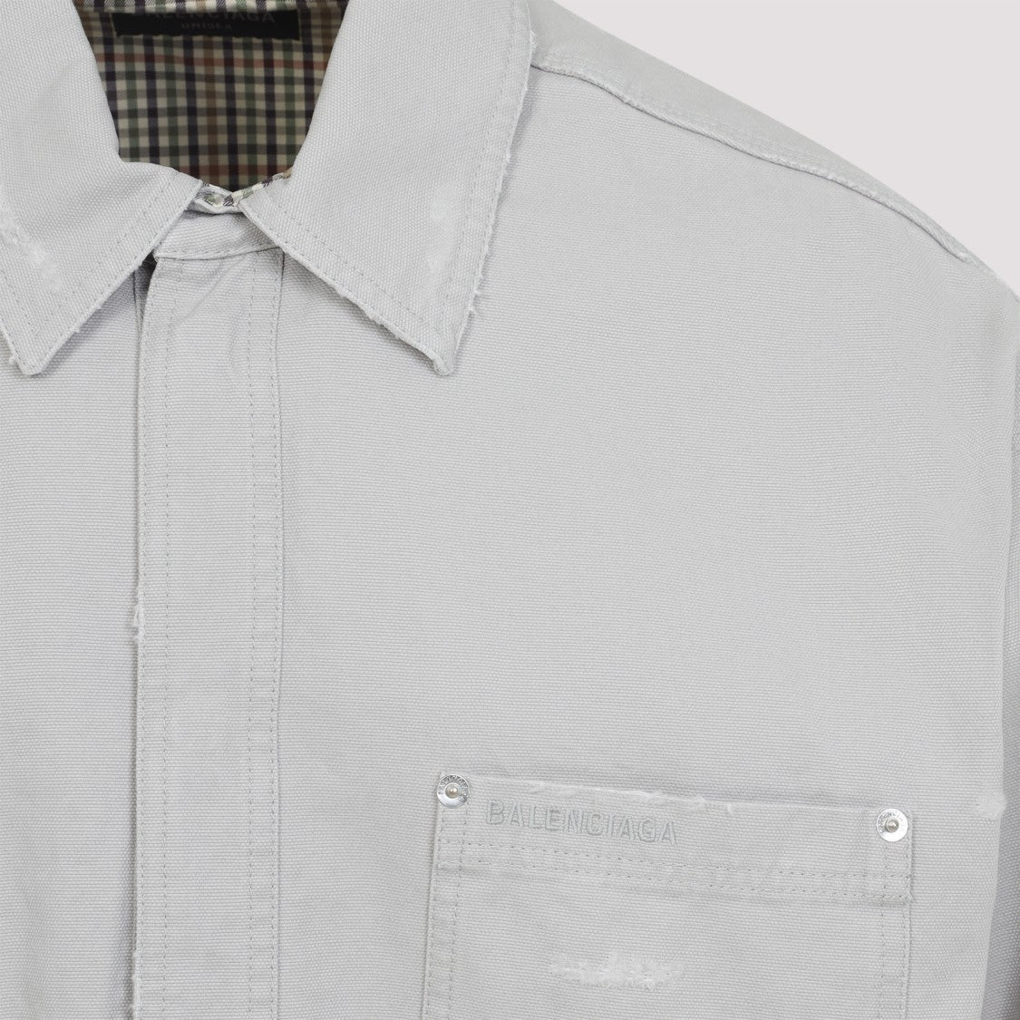 Balenciaga Workwear Light Grey Cotton Shirt