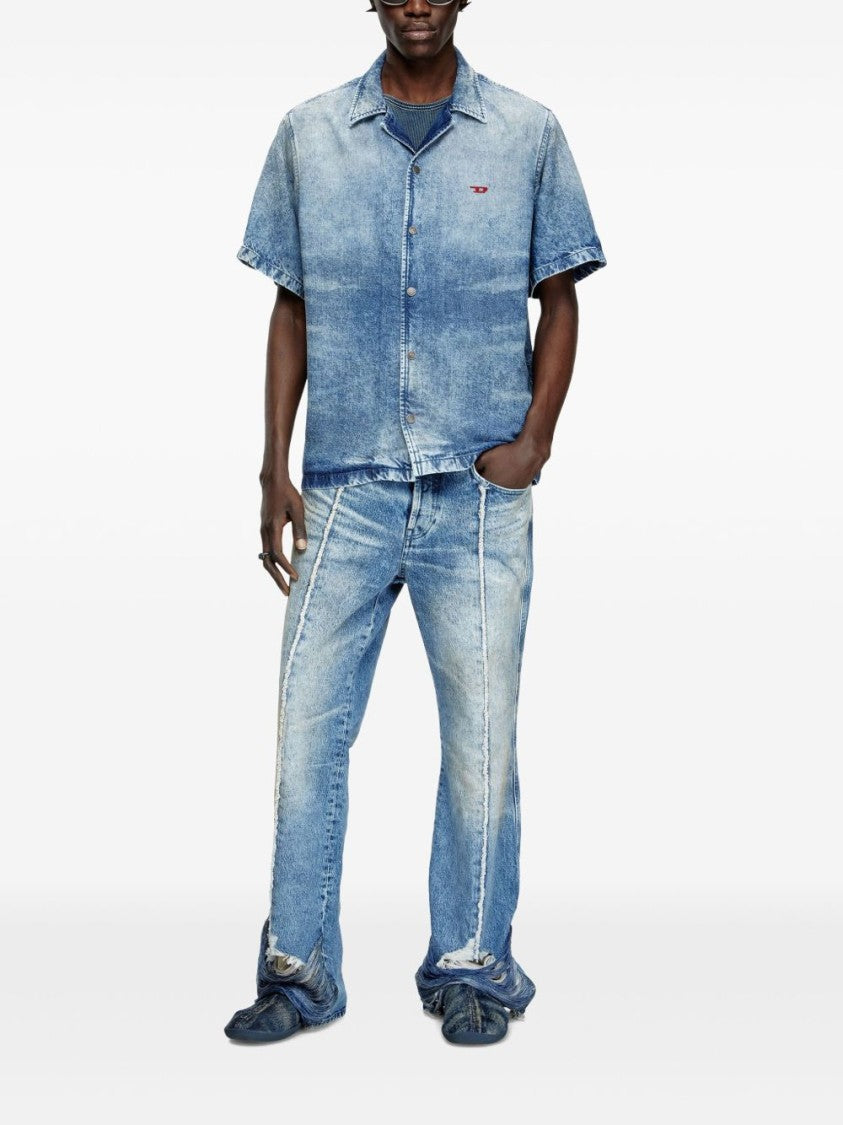 Diesel Faded Indigo Blue Denim Shirt