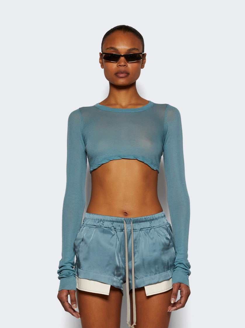 Rick Owens Long Sleeve Crop Top Mouthwash