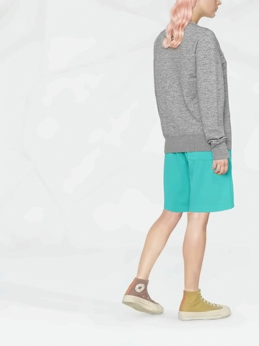 Golden Goose Heathered Grey Cotton Sweater With Ribbed Details