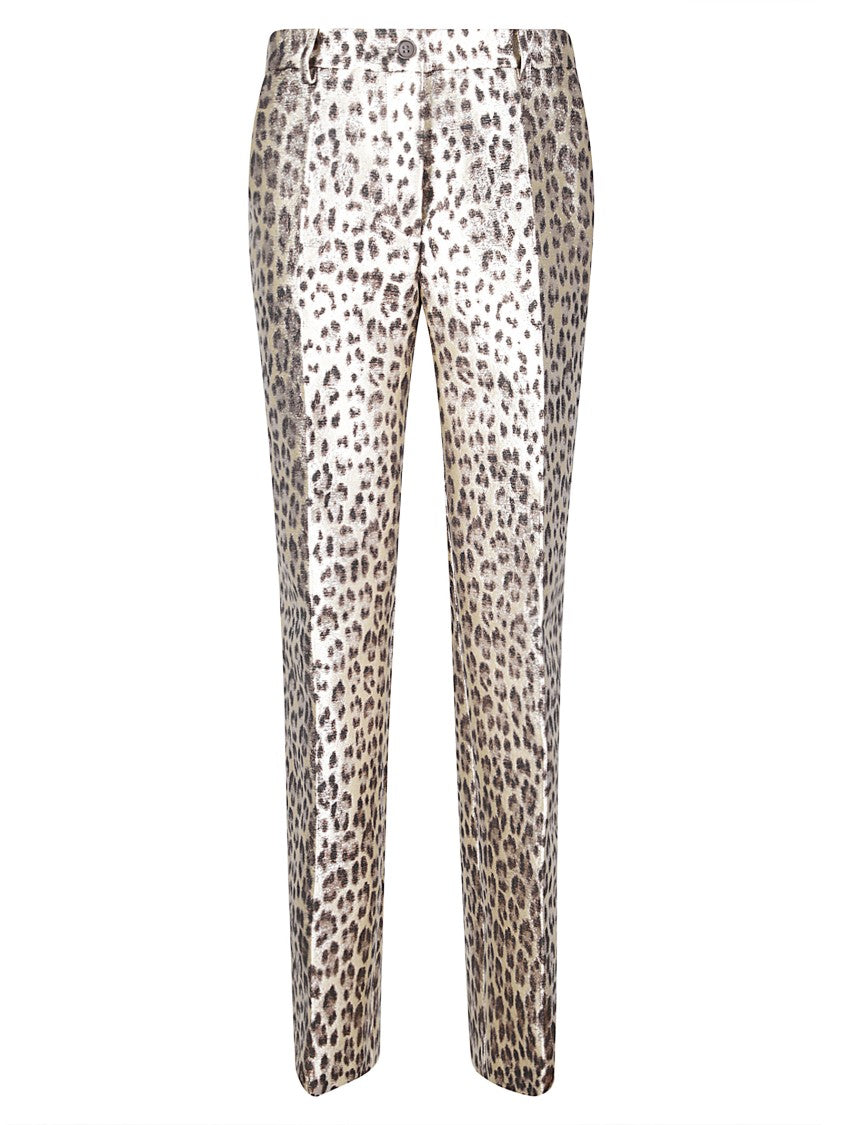 P.A.R.O.S.H. Straight-Leg Pants With Embroidered Animal Print