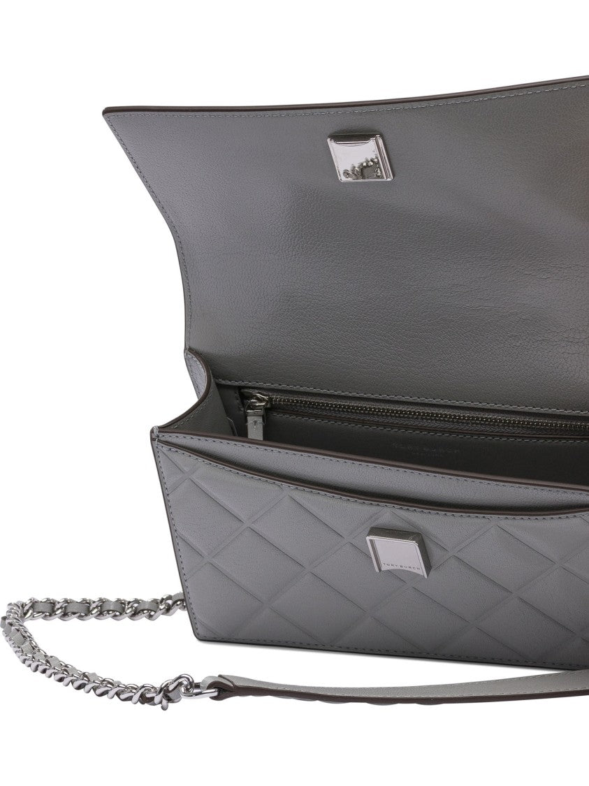 Tory Burch Convertible Grey Goat Leather Shoulder Bag