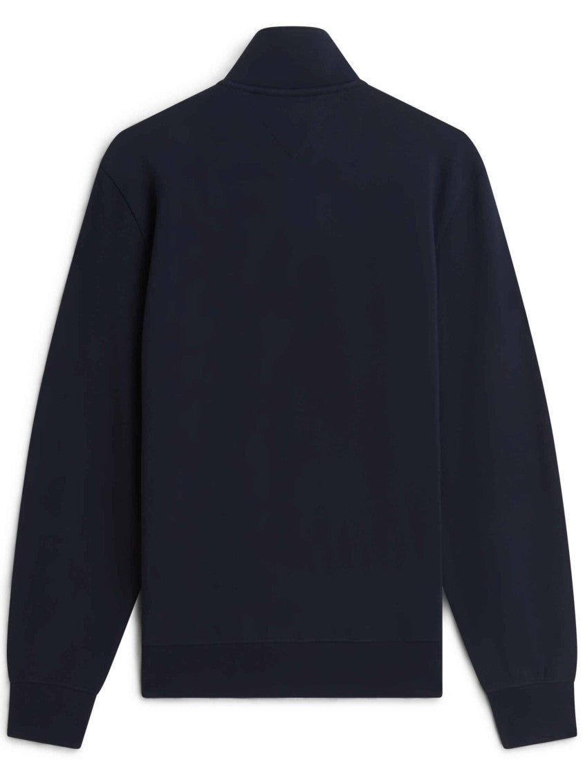 Tommy Hilfiger Zip-Up Dark Navy Jacket With Stand Collar And Script Logo