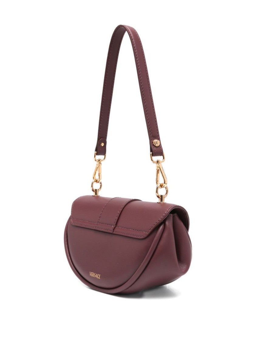 Versace Curved Burgundy Leather Bag
